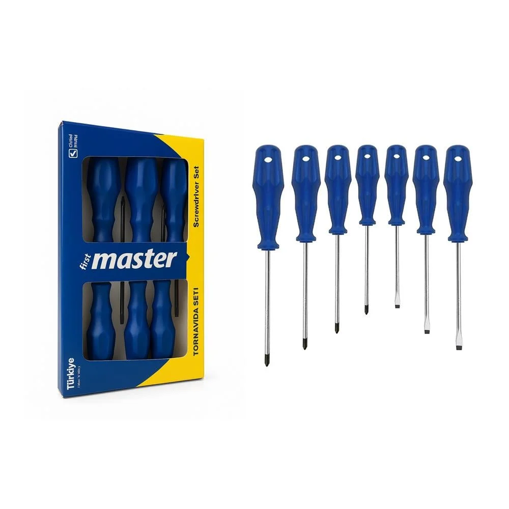 Master 7 Parça Tornavida Seti 505740 | Manyetik Uçlu – CRV Çelik – Ergonomik Saplı